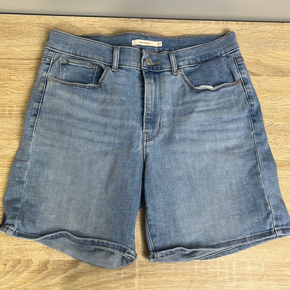Levis Classic Shorts Denim Jean Long Basic Size 27